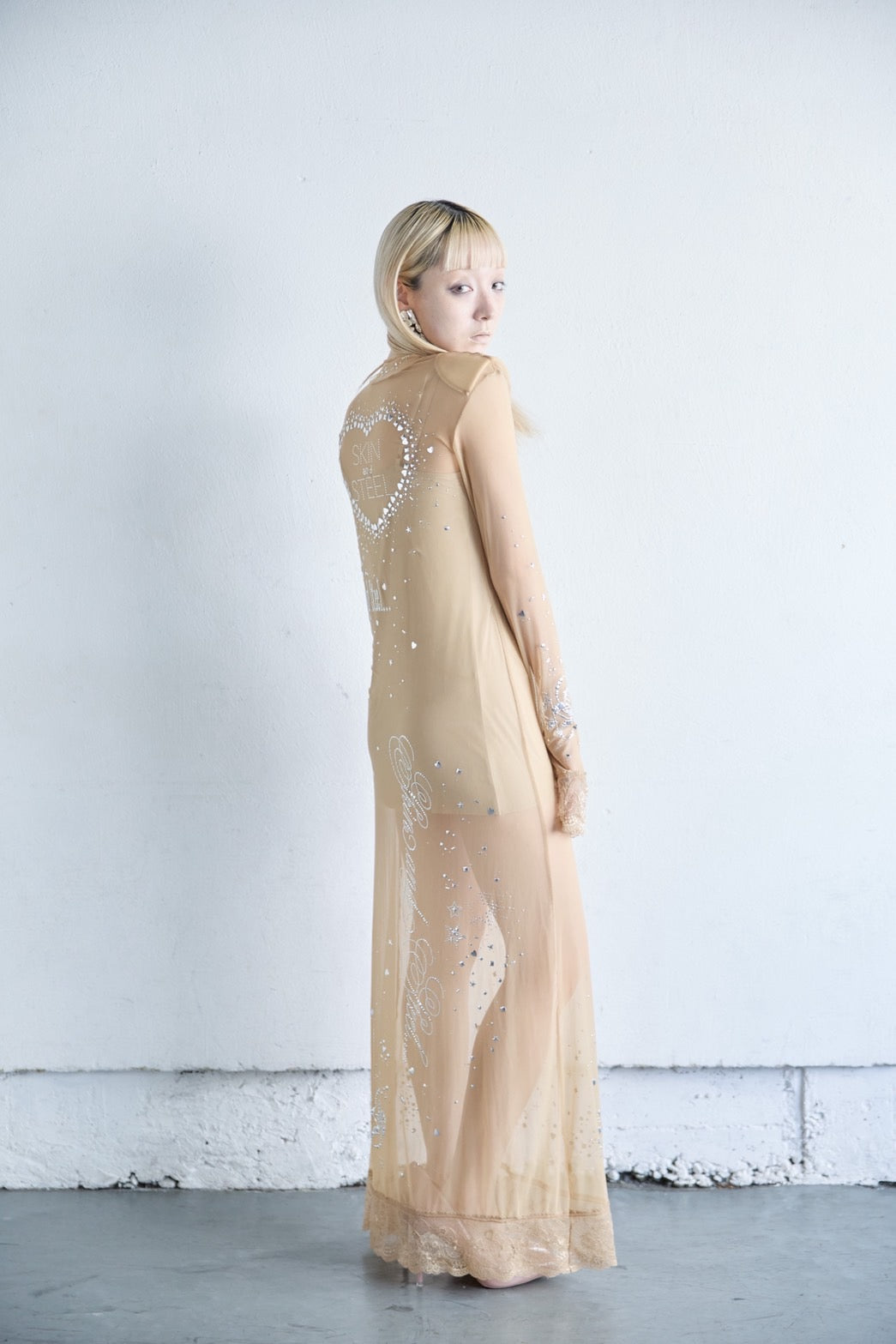 Metallic Sparkle Skin Dress(Beige)