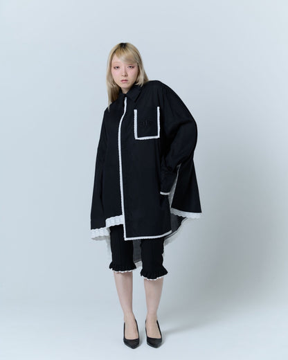 Handkerchief Shirt Dress (Black)