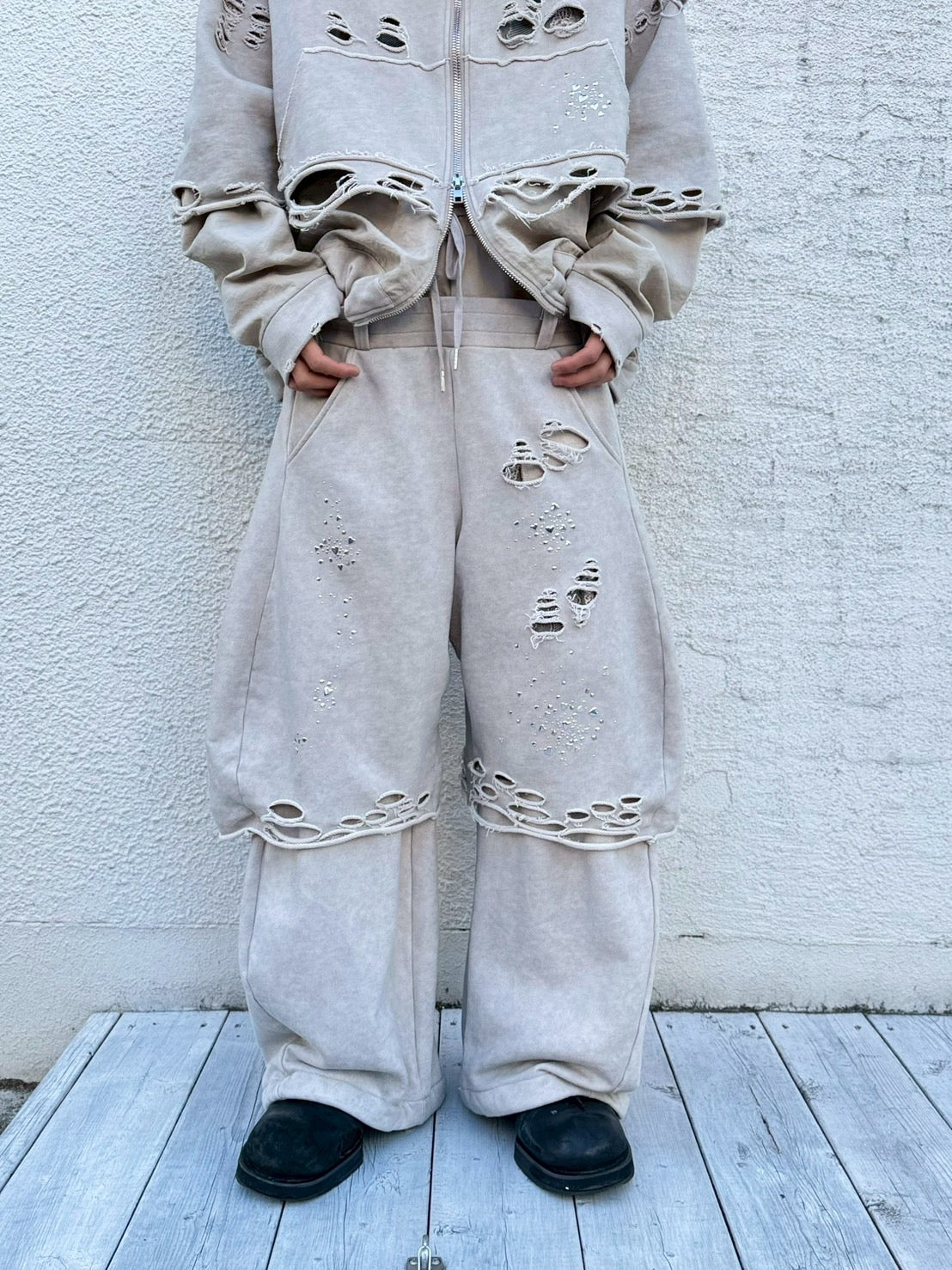 Meteor Low-rise Sweat Pants(Beige)