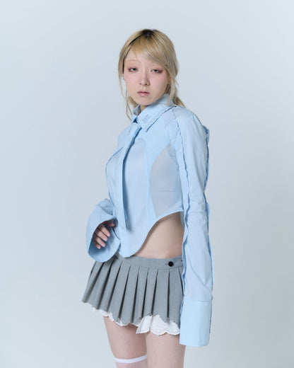 Destroyed Micro Mini Skirt (Gray)