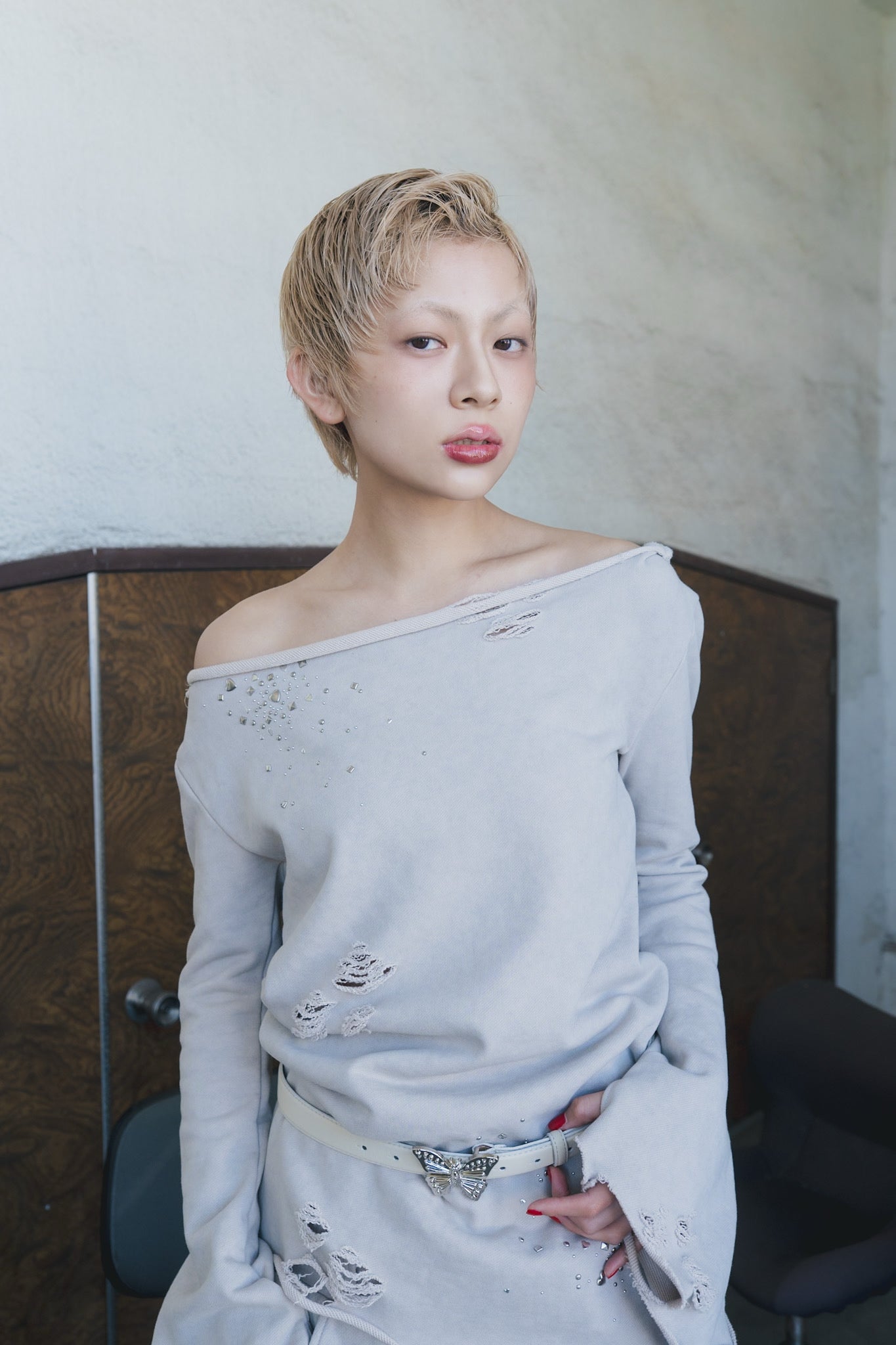 Love Veil Sweat Dress(Beige)