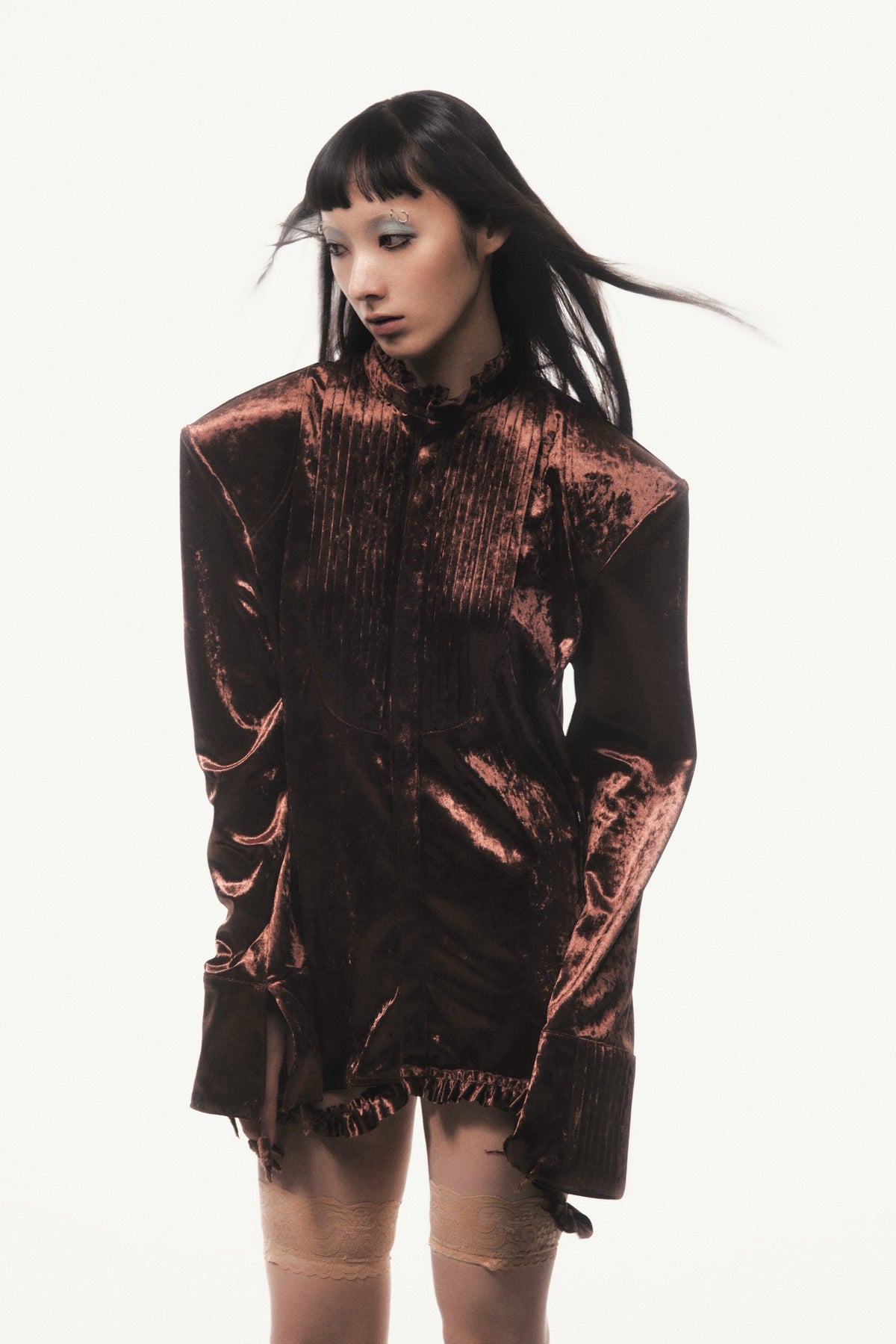 【9月下旬】Velvet Shirt(Brown)