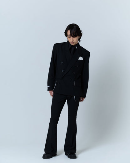 Destroyed Flare Trousers (Black)