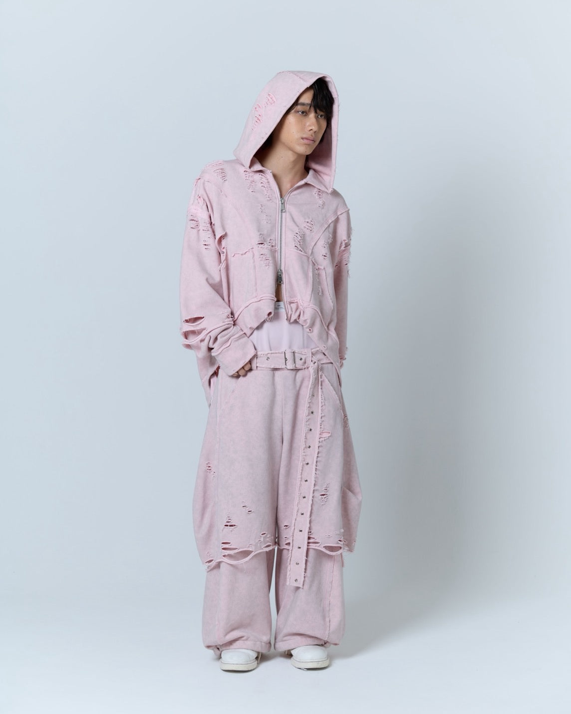 Boxer Destroyed Sweat Pants (Pink)