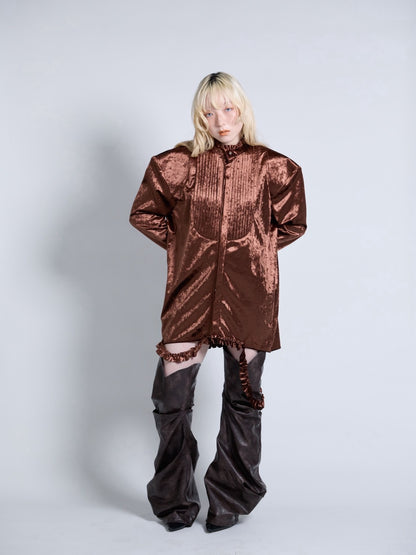 【9月下旬】Velvet Shirt(Brown)