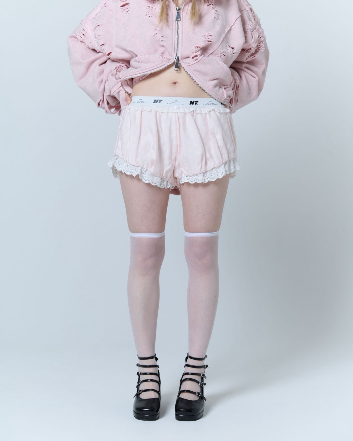 Cotton Lace Drawers (Pink）