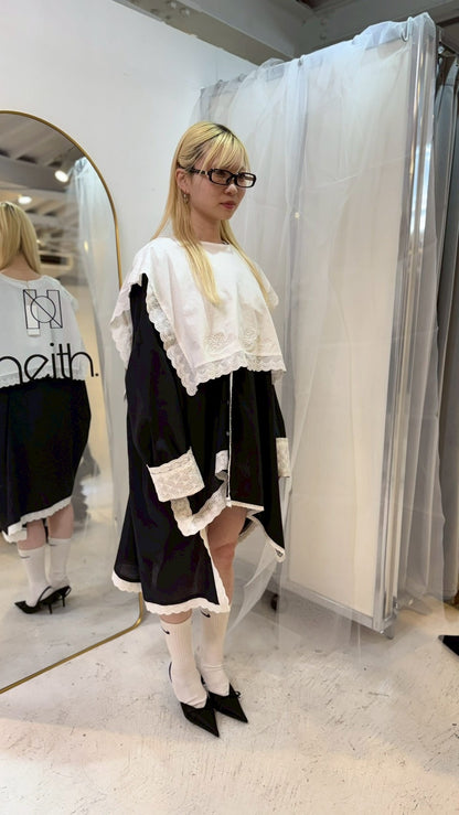 Handkerchief Shirt Dress (Black)