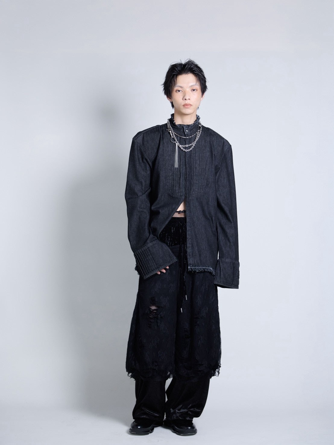 【9月下旬】Denim Shirt(Black)
