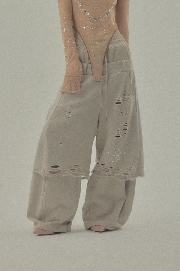 Meteor Low-rise Sweat Pants(Beige)