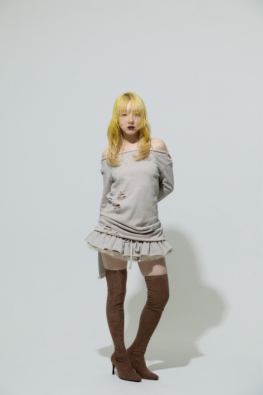 Love Veil Sweat Dress(Beige)