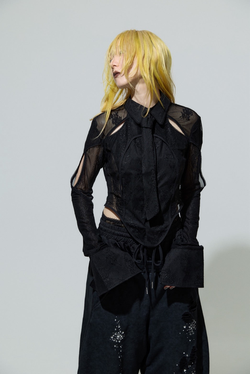 Classic Lace Shirt(Black)