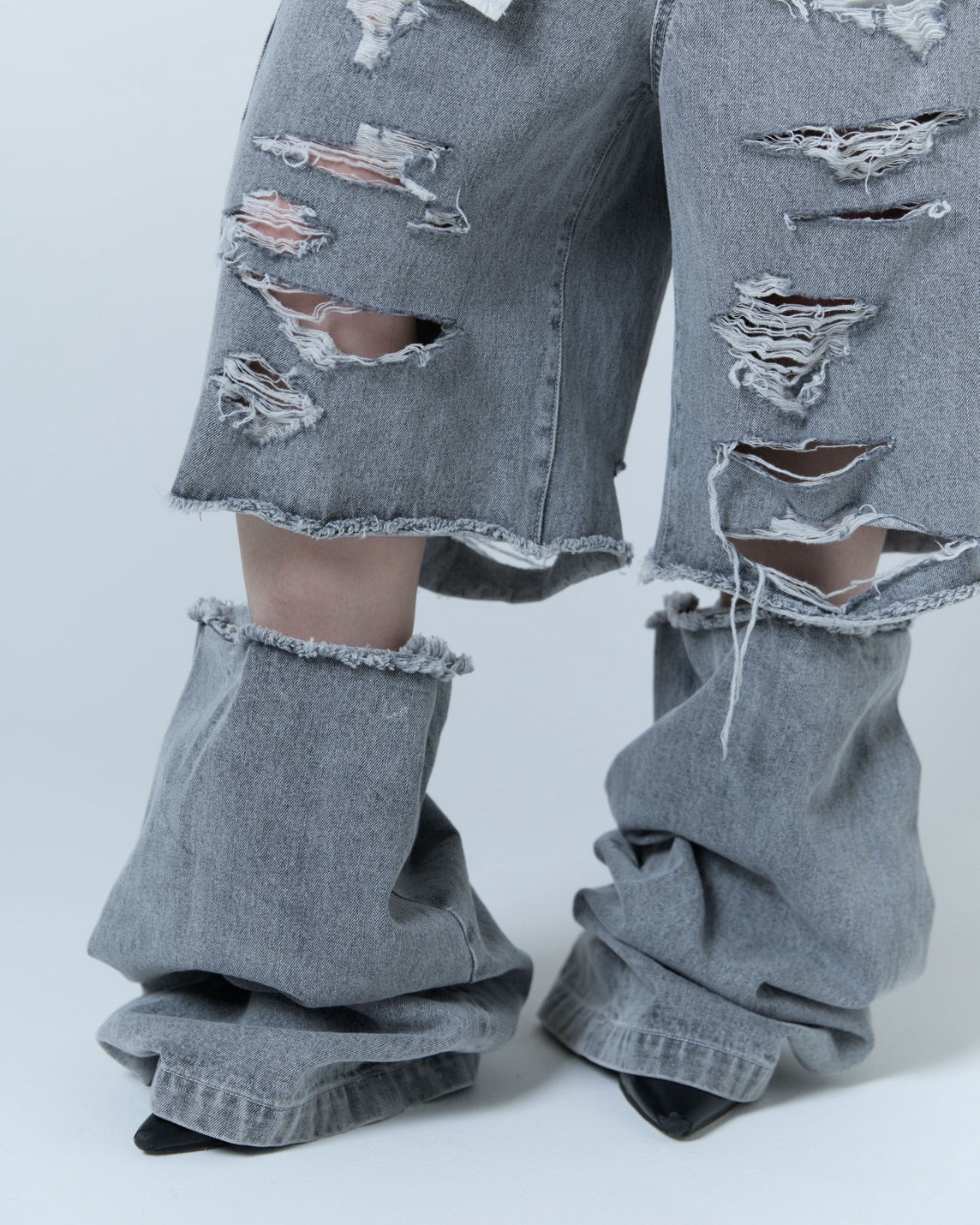 Destroyed Denim and Leg cover (Gray) – neith.onlinestore