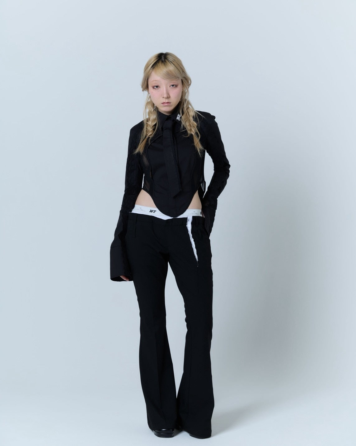 Handkerchief Tied Shirt (Black)