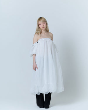 Tulle Bare Dress(White)