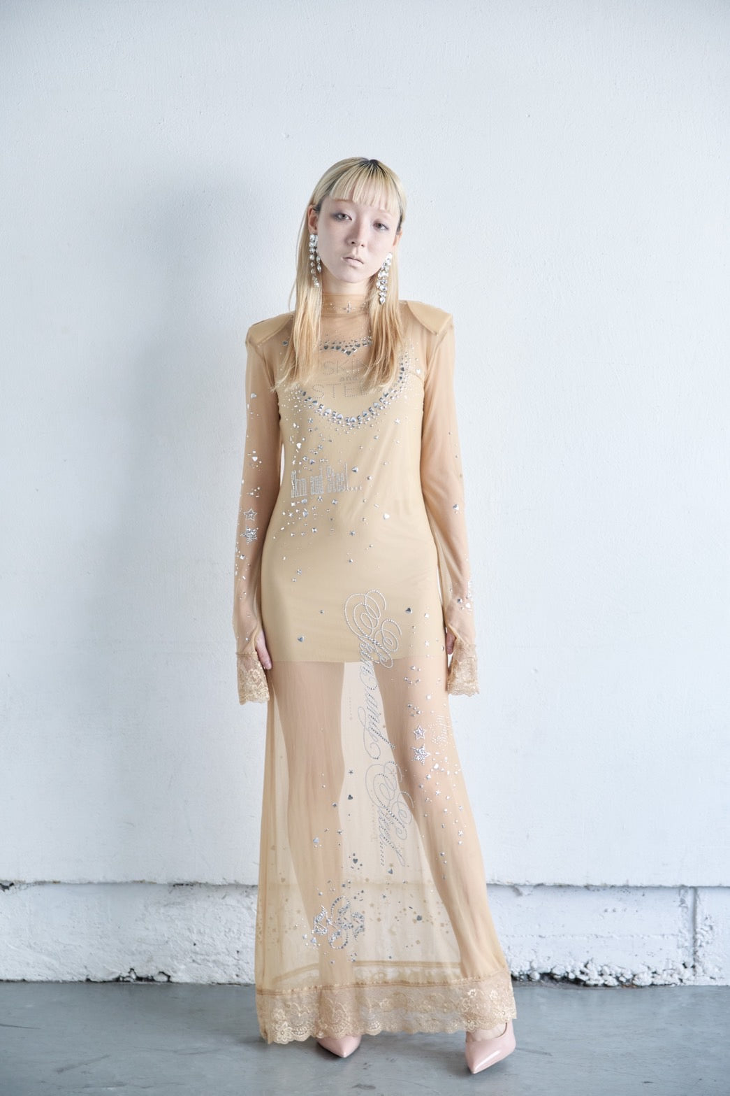 Metallic Sparkle Skin Dress(Beige)