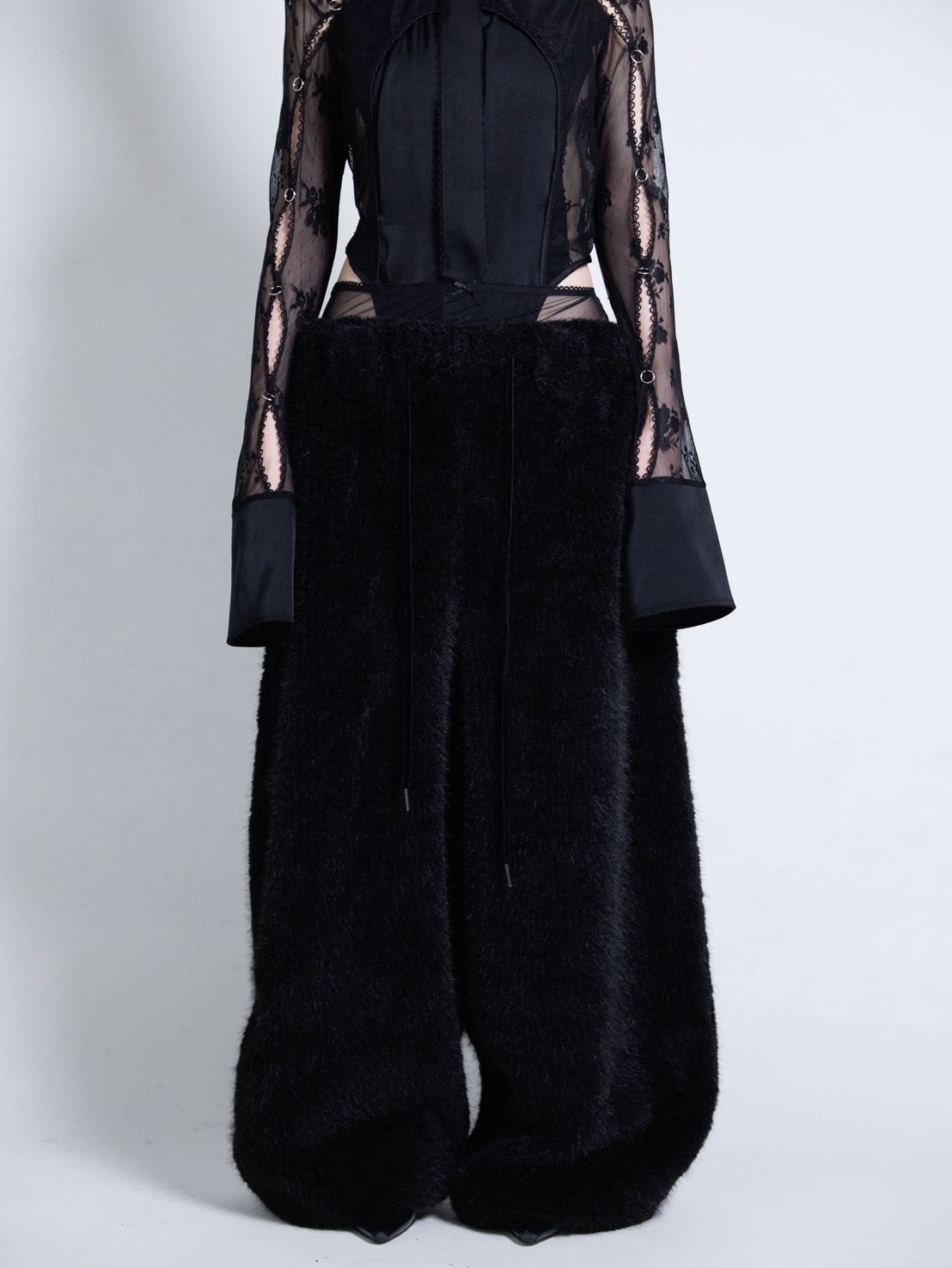Pierced Lingerie Shirt(Black)