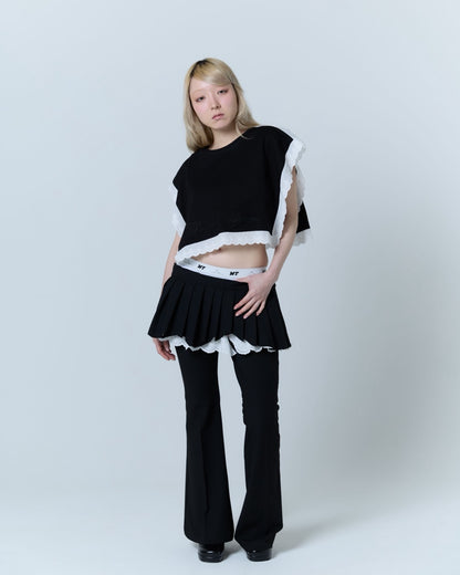 Destroyed Flare Trousers (Black)
