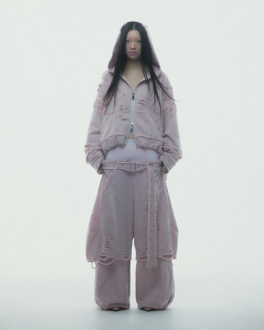 【Last3】Boxer Destroyed Sweat Pants (Pink)