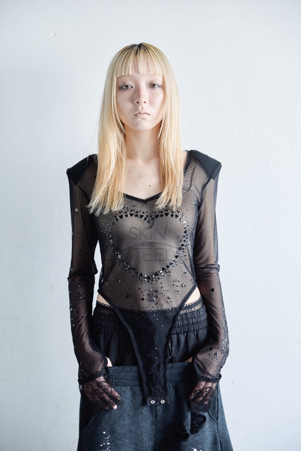 Metallic Sparkle Skin Top(Black)