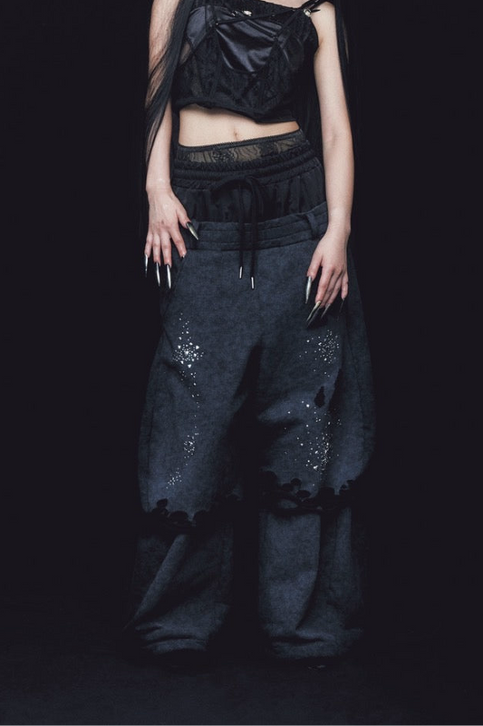 Meteor Low-rise Sweat Pants(Black)