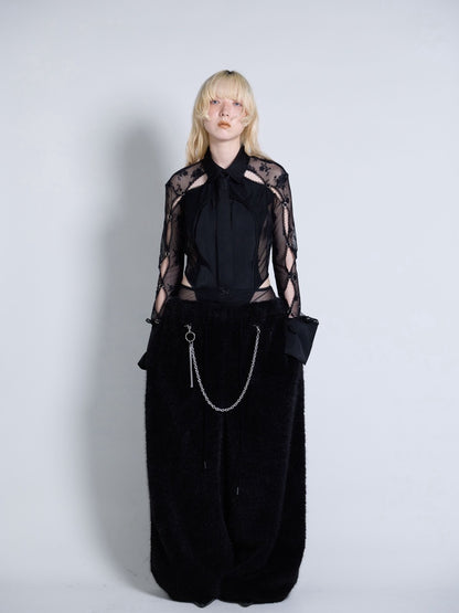 Pierced Lingerie Shirt(Black)