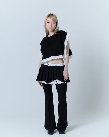 Destroyed Flare Trousers (Black)