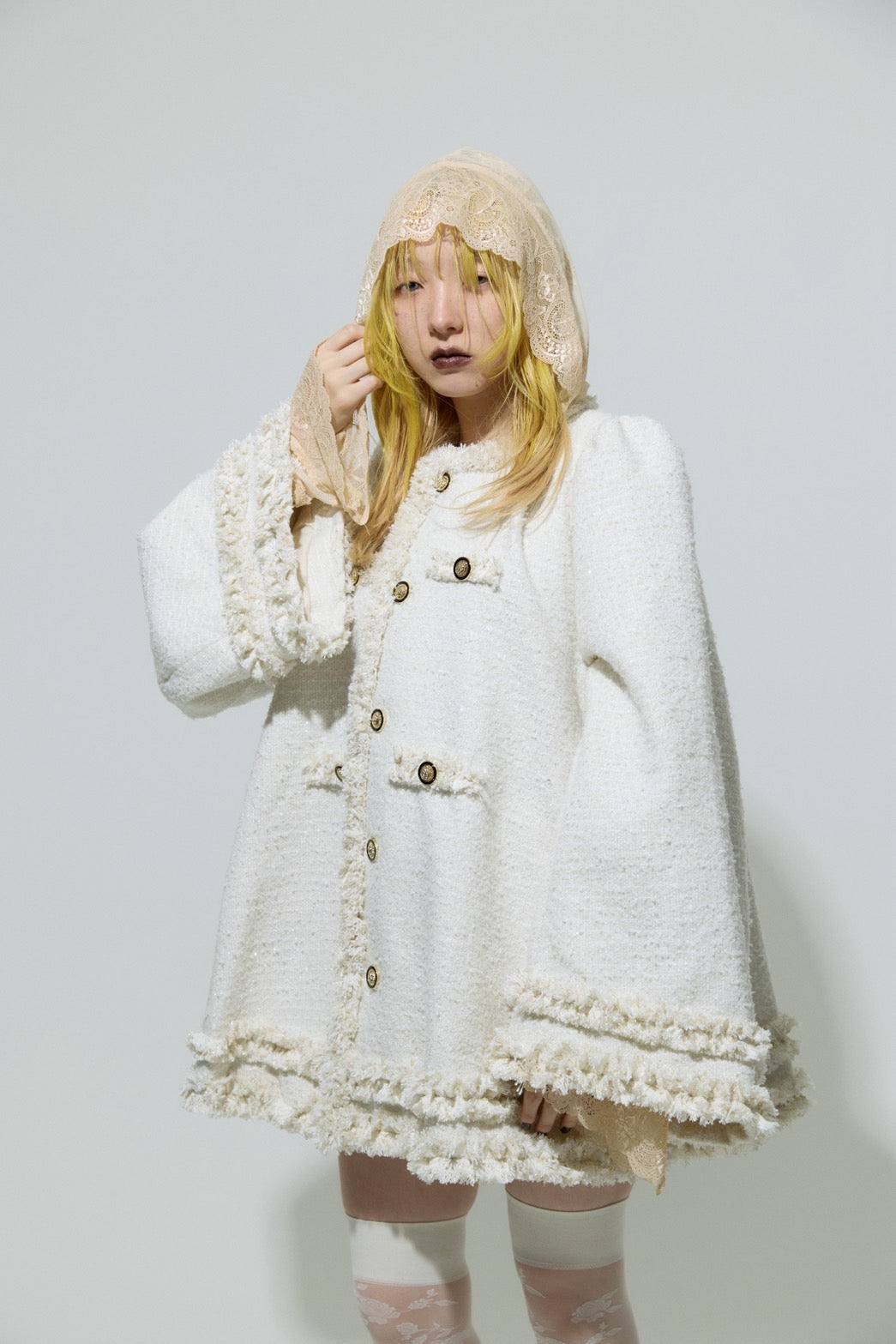Tweed Bell Dress(Ivory)