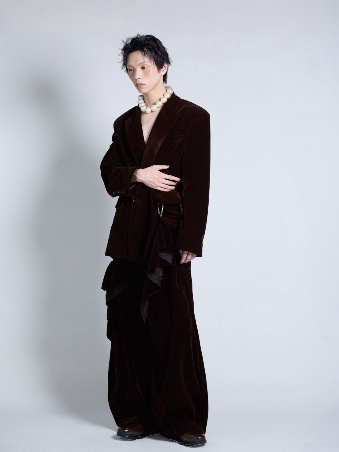 【9月下旬】Velvet Tailored Jacket(Brown）＜店頭予約＞