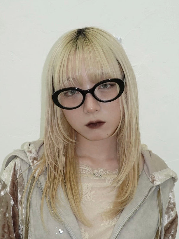 Thick Oval Frame Glasses