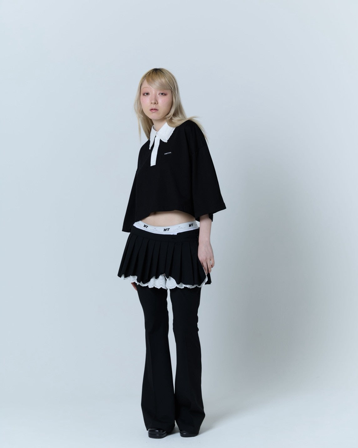 Double Collar Rugger Shirt (Black)