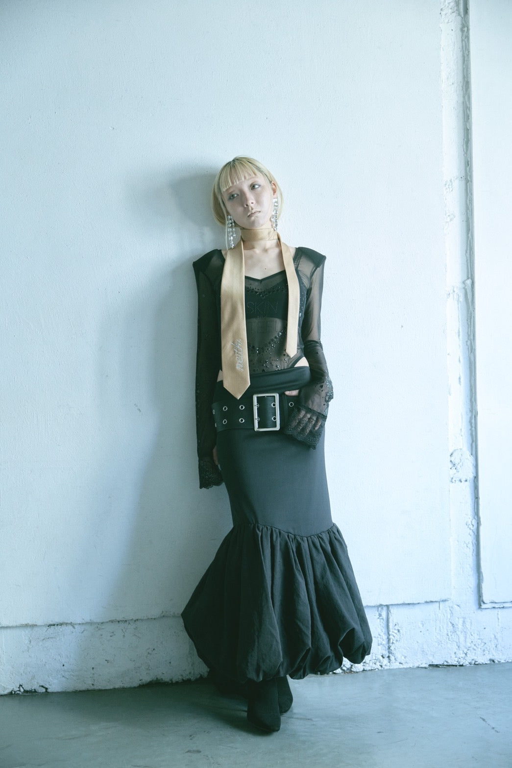 Metallic Sparkle Skin Top(Black)