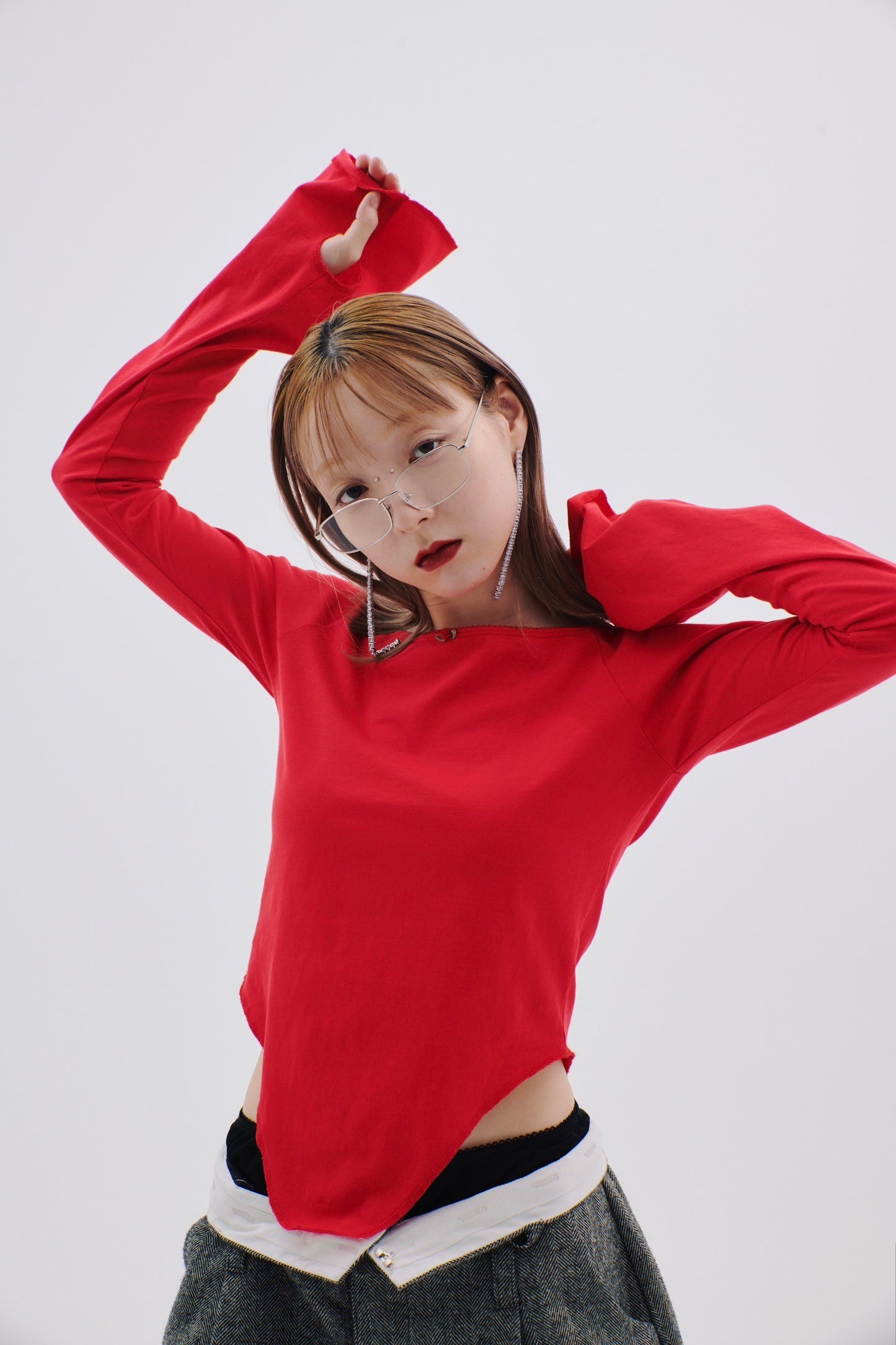 Lingerie Raglan Top(Red)