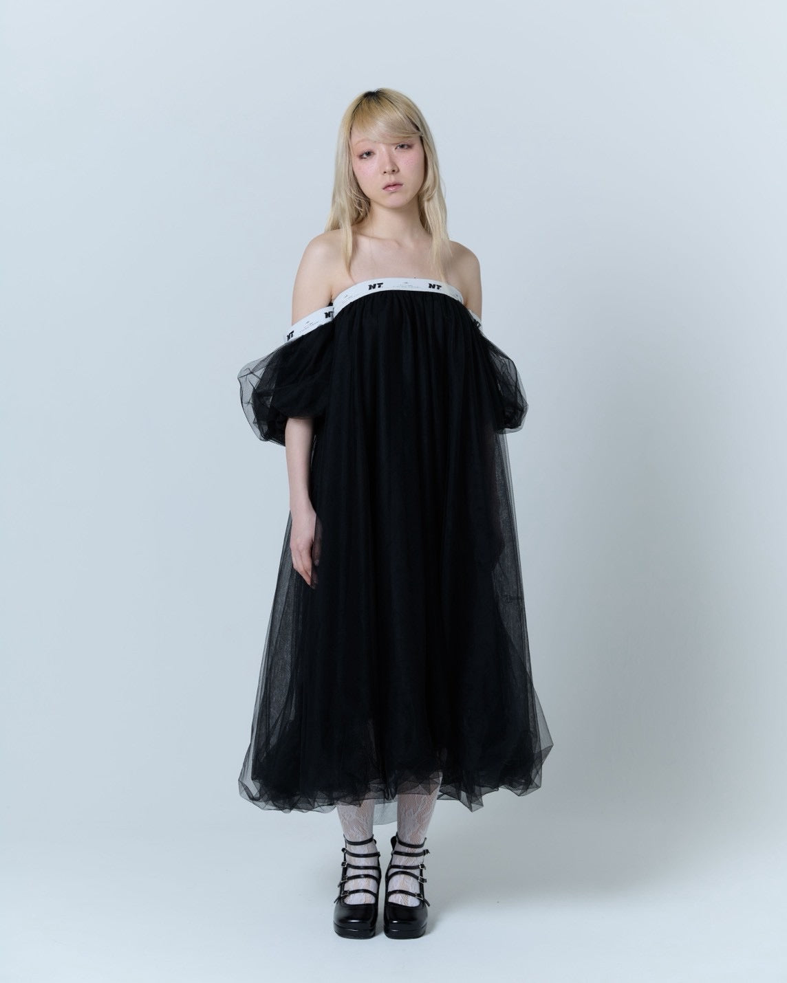 Tulle Bare Dress(Black)
