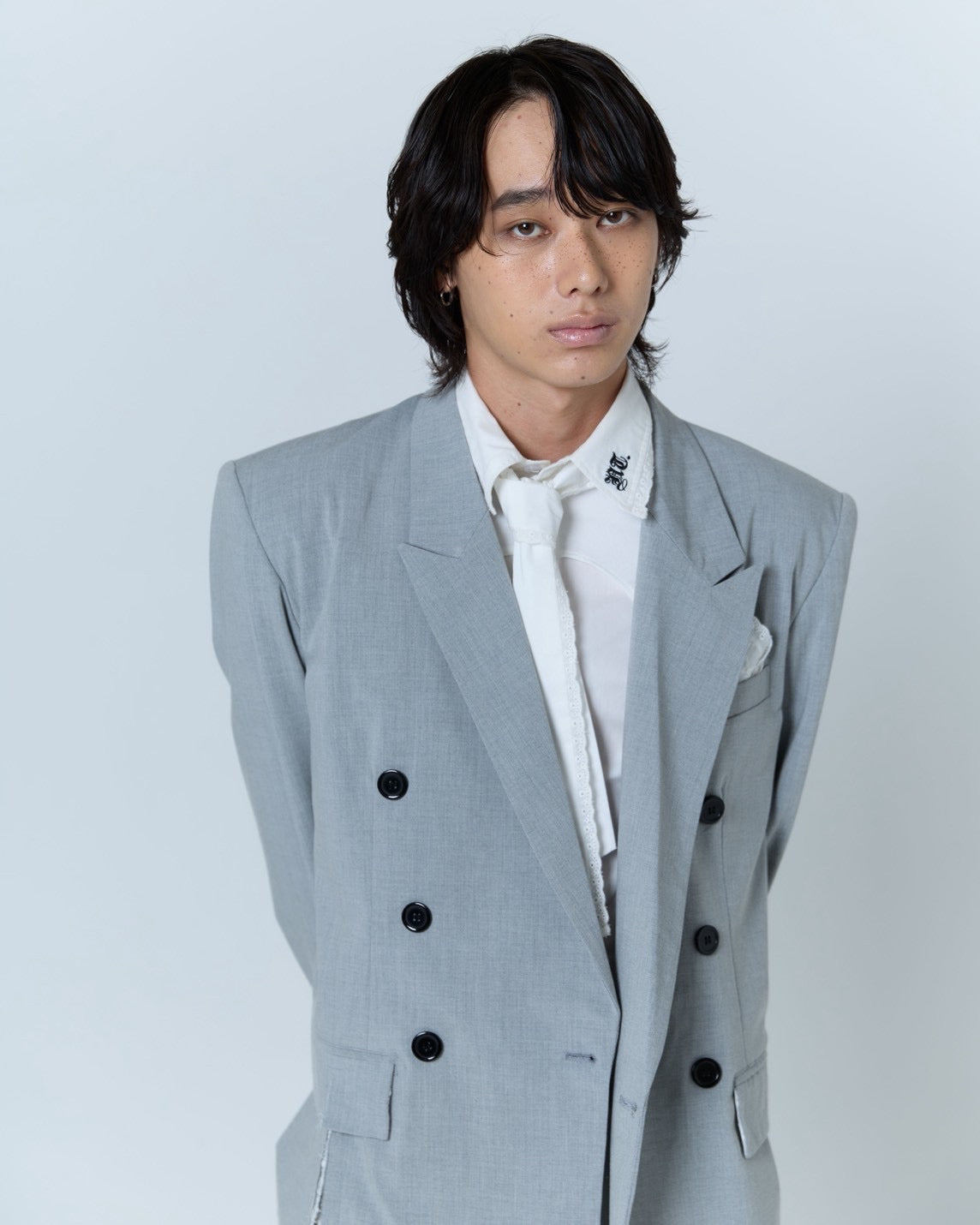 Handkerchief Tied Shirt (Blue)