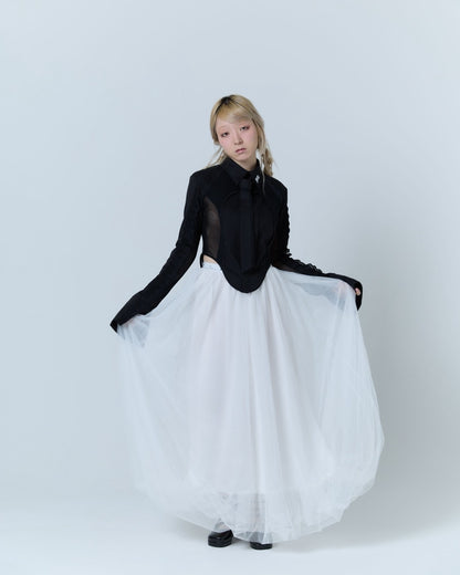 Tulle Bare Dress(White)
