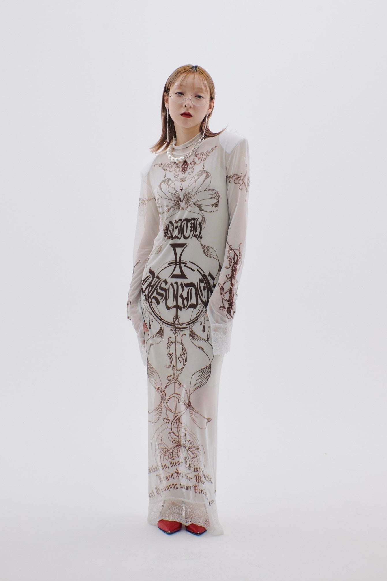 Armed Second Skin Dress #2(White×Black)