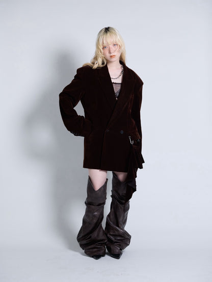 【10月初旬】Velvet Tailored Jacket(Brown）