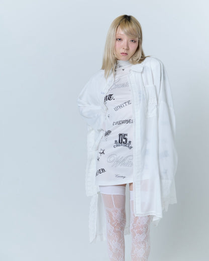 Handkerchief Shirt Dress (White)