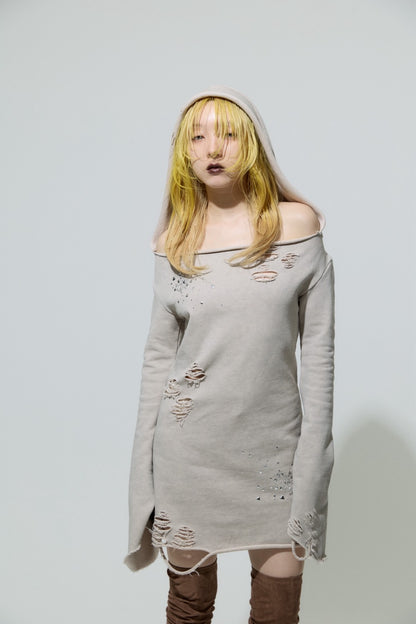 Love Veil Sweat Dress (Beige)