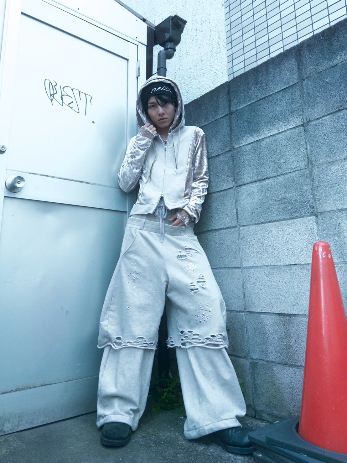 Meteor Low-rise Sweat Pants(Beige)
