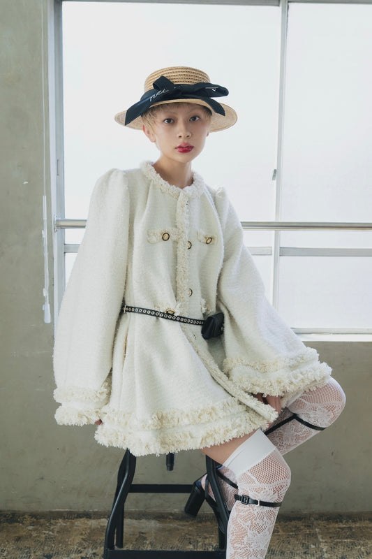 Tweed Bell Dress(Ivory)