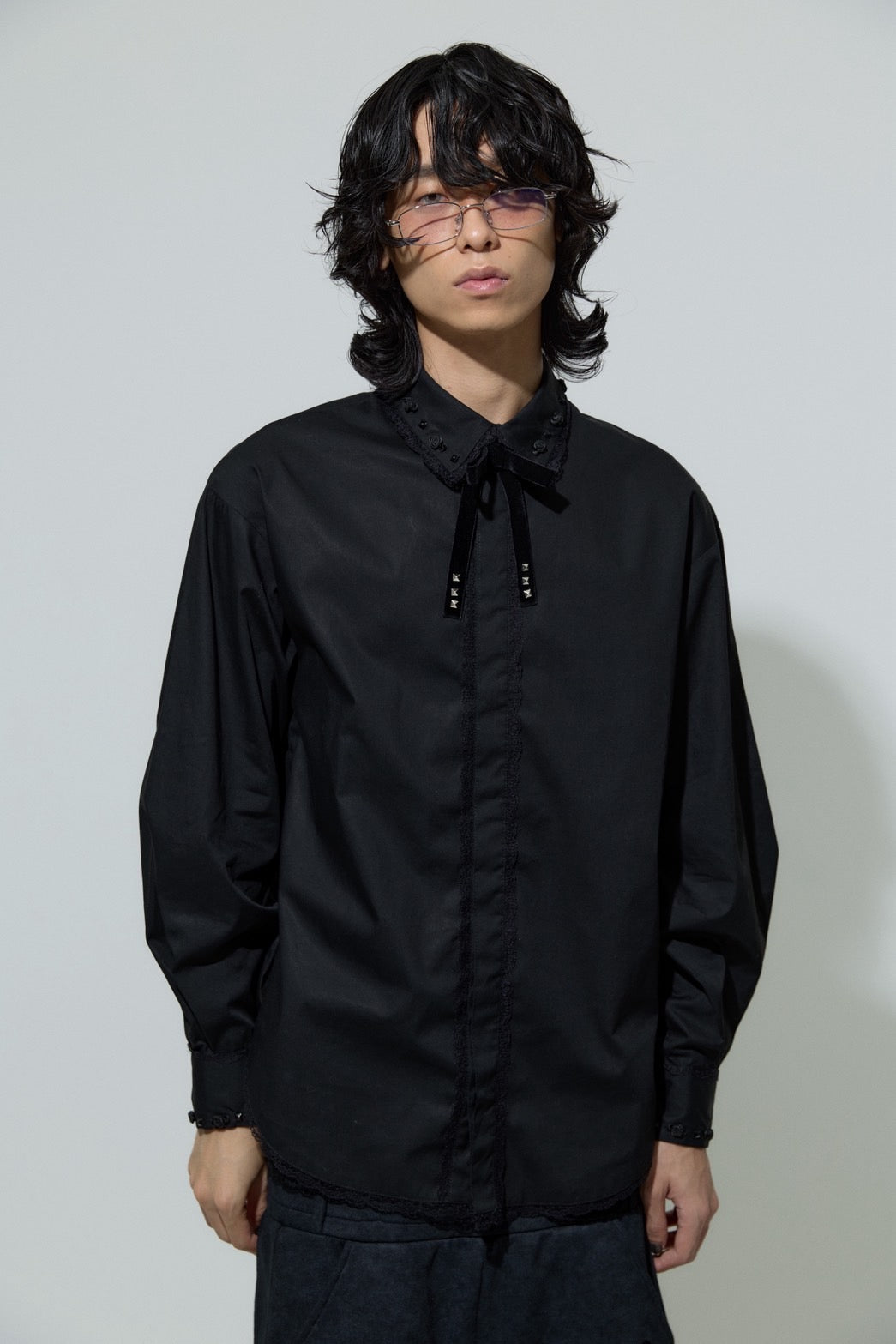 Rose Studs Shirts(Black)