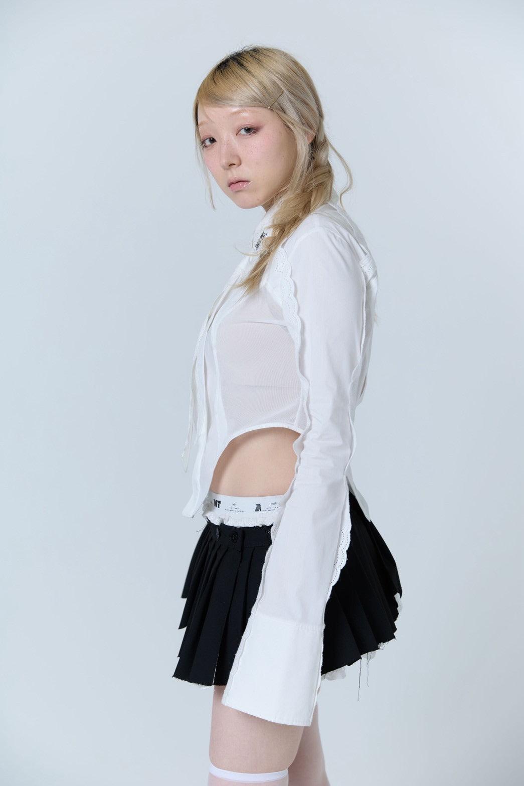 Handkerchief Tied Shirt (White)