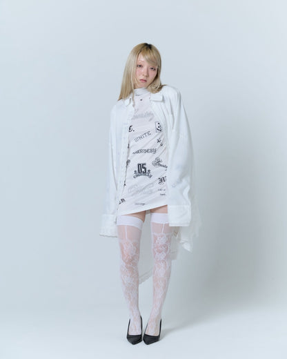 Handkerchief Shirt Dress (White)