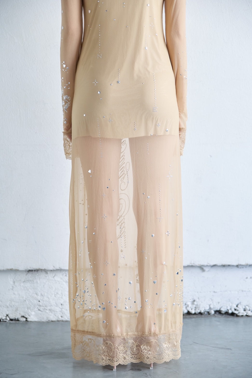 Metallic Sparkle Skin Dress(Beige)