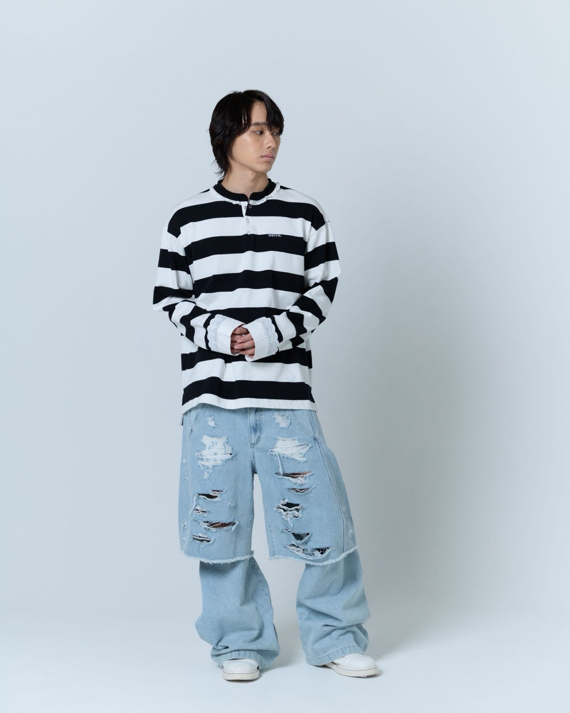 Destroyed Denim and Leg cover (Blue)