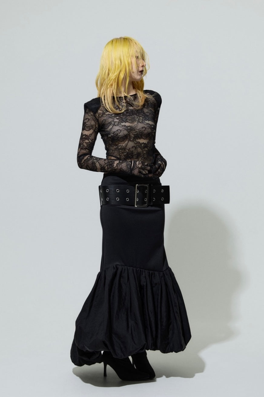 Leather Balloon Dresskirt(Black)