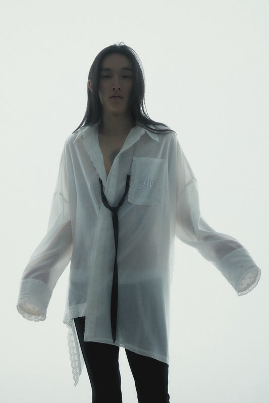 Handkerchief Shirt Dress (White)