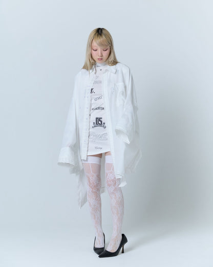 Handkerchief Shirt Dress (White)