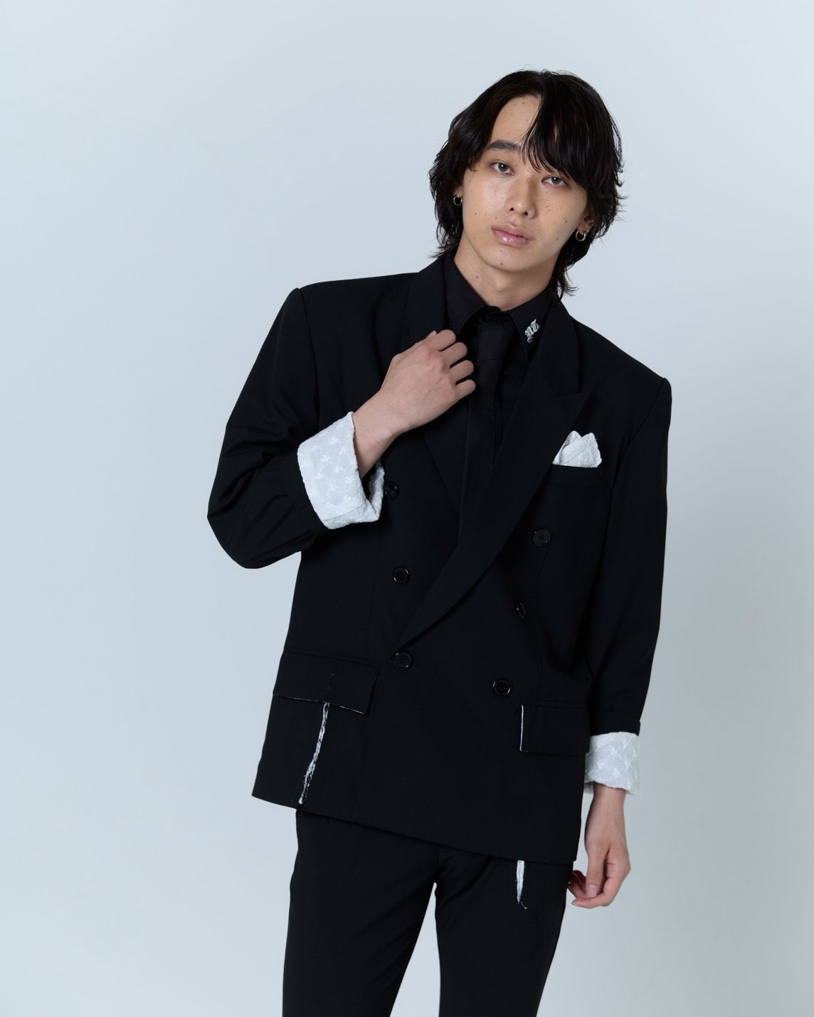 Destroyed Pocket Chief Jacket (Black）